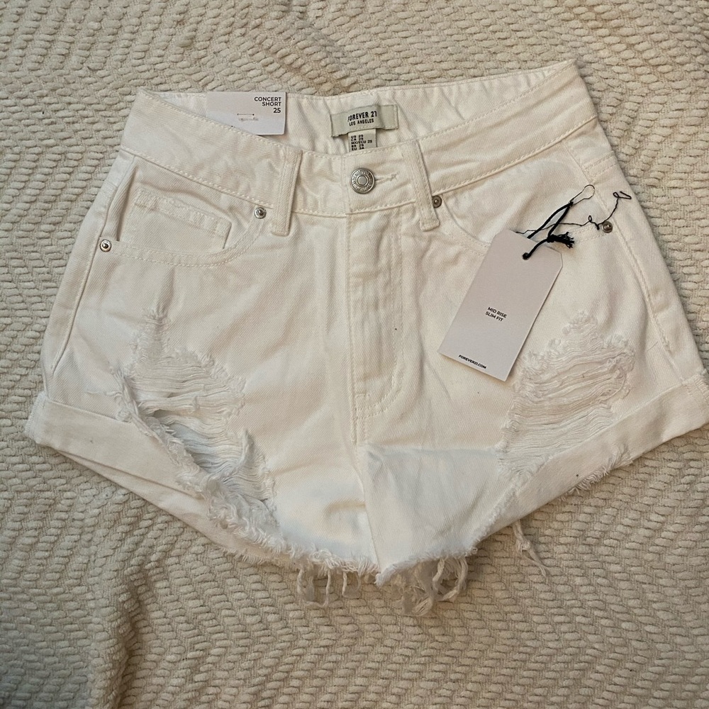 NWT White denim concert shorts